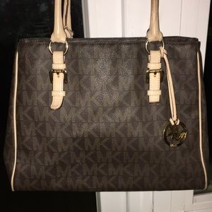 Michael Kors Brown Signature Jet Set Tote